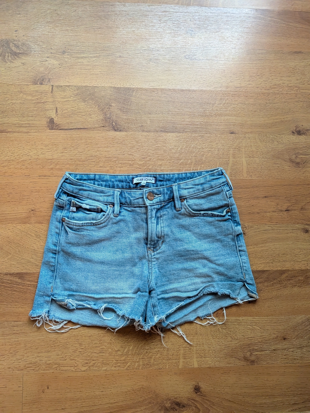 Dear John Light Wash Distressed Denim Cutoff Shorts